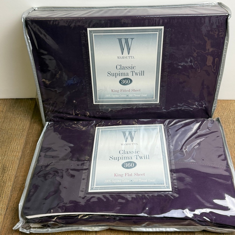 Wamsutta Classic Supima Twill 360 King Sheet Set Eggplant Purple